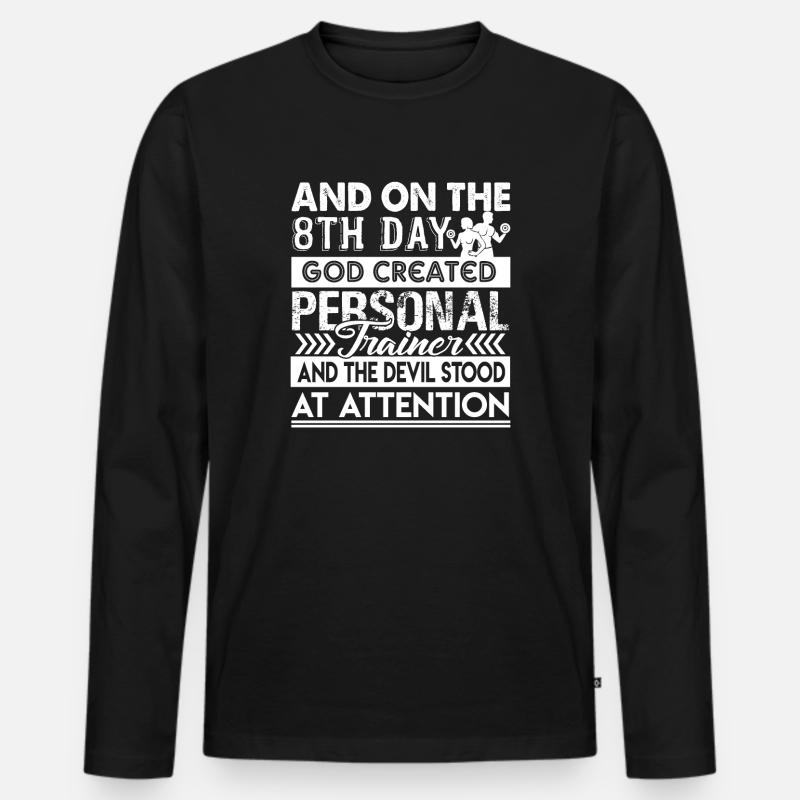 Personal Trainer Dio ha creato Personal Trainer - Maglia a manica lunga ecologica premium da uomo - nero