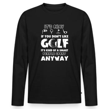 Golf, wenn Sie Golf nicht mögen - Männer Premium Bio Langarmshirt - Schwarz - Vorne - Nico (187cm)