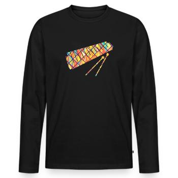 Glockenspiel Geometric Shirt - Männer Premium Bio Langarmshirt - Schwarz - Vorne - Nico (187cm)