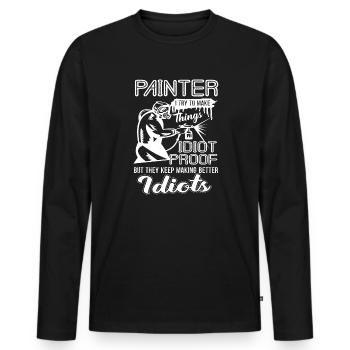 Maler Lustiger Maler - Männer Premium Bio Langarmshirt - Schwarz - Vorne - Nico (187cm)