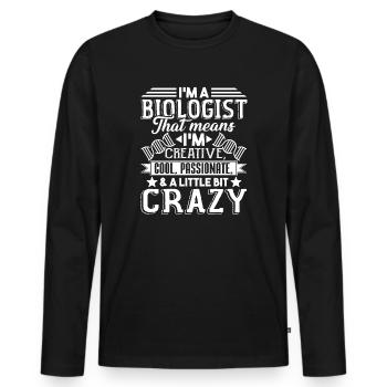 Biologist I'm A Cool Biologist - Men's Premium Organic Long Sleeve Shirt - black - Front - Nico (187cm)