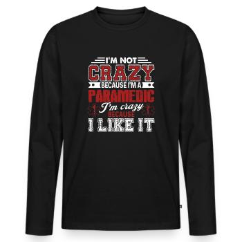 Paramedic Crazy Paramedic - Men's Premium Organic Long Sleeve Shirt - black - Front - Nico (187cm)