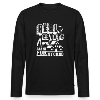 Real Estate Agent I'm A Real Estate Agent - Men's Premium Organic Long Sleeve Shirt - black - Front - Nico (187cm)
