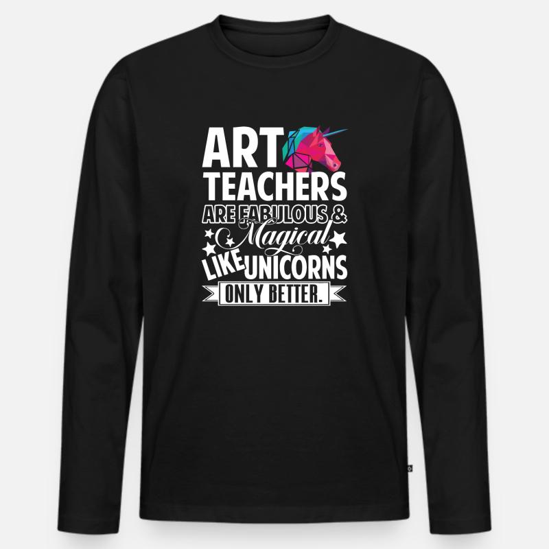 Kunstlehrer Kunstlehrer sind fabelhaft - Männer Premium Bio Langarmshirt - Schwarz