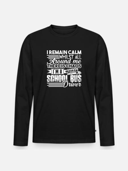 Skole buschauffør Jeg er en skole buschauffør - Premium økologisk langærmet T-shirt til mænd - sort