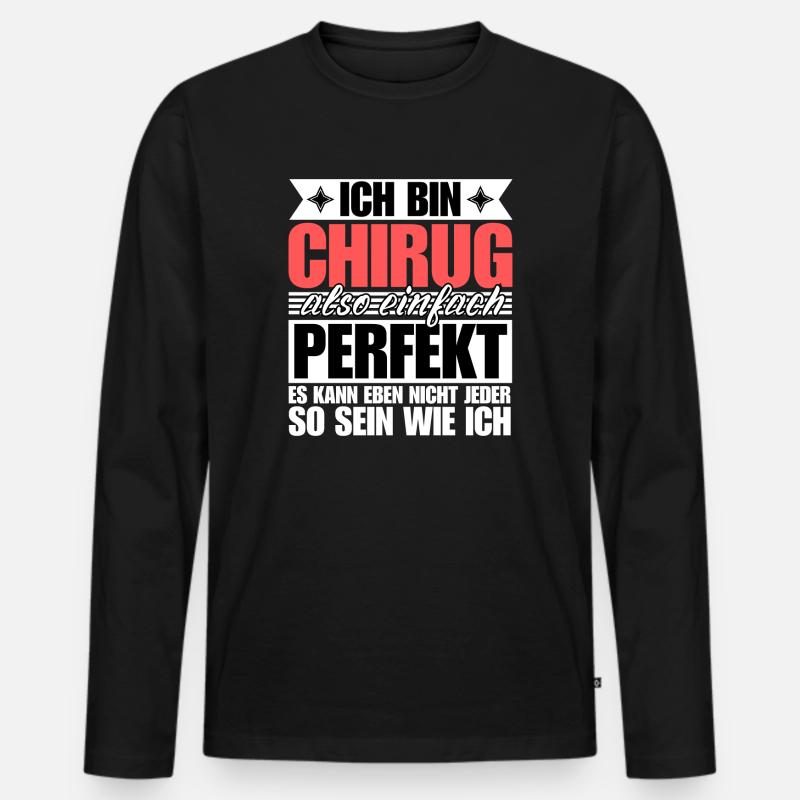 Perfekter Chirurg - Männer Premium Bio Langarmshirt - Schwarz