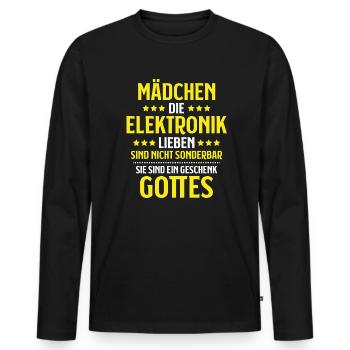 Elektronikerin Elektronik Elektroniker Geschenk - Männer Premium Bio Langarmshirt - Schwarz - Vorne - Nico (187cm)