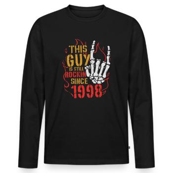 Ce gars a été rock depuis l’anniversaire du millésime 1998 - T-shirt manches longues Premium bio Homme - noir - Devant - Nico (187cm)