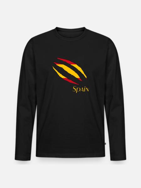 Spain Spanien Espana - Männer Premium Bio Langarmshirt - Schwarz