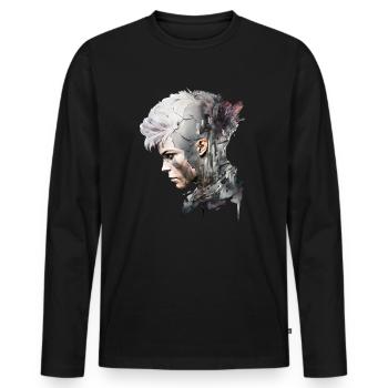Anime No11 - Männer Premium Bio Langarmshirt - Schwarz - Vorne - Nico (187cm)