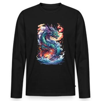 Deep Sea Dragon: Anime Manga Magic - Men's Premium Organic Long Sleeve Shirt - black - Front - Nico (187cm)