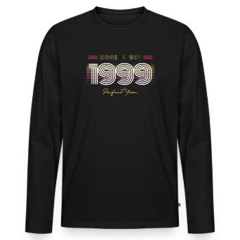 Geburtstag Cool seit 1999 - Männer Premium Bio Langarmshirt - Schwarz - Vorne - Nico (187cm)