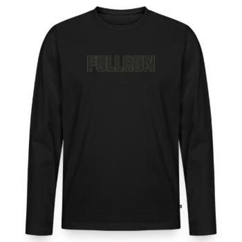 Fullrun Karpfen Haken Geschenk Angeln Oliv Rahmen - Männer Premium Bio Langarmshirt - Schwarz - Vorne - Nico (187cm)