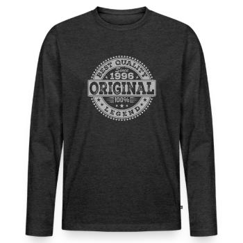 28th Birthday Original 1996 Vintage Gift - Men's Premium Organic Long Sleeve Shirt - heather anthracite - Front - Nico (187cm)