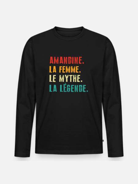 Amandine kvinden myten legenden - Premium økologisk langærmet T-shirt til mænd - sort