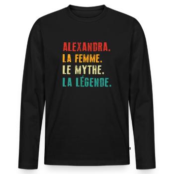 Alexandra la femme le mythe la légende - T-shirt manches longues Premium bio Homme - noir - Devant - Nico (187cm)