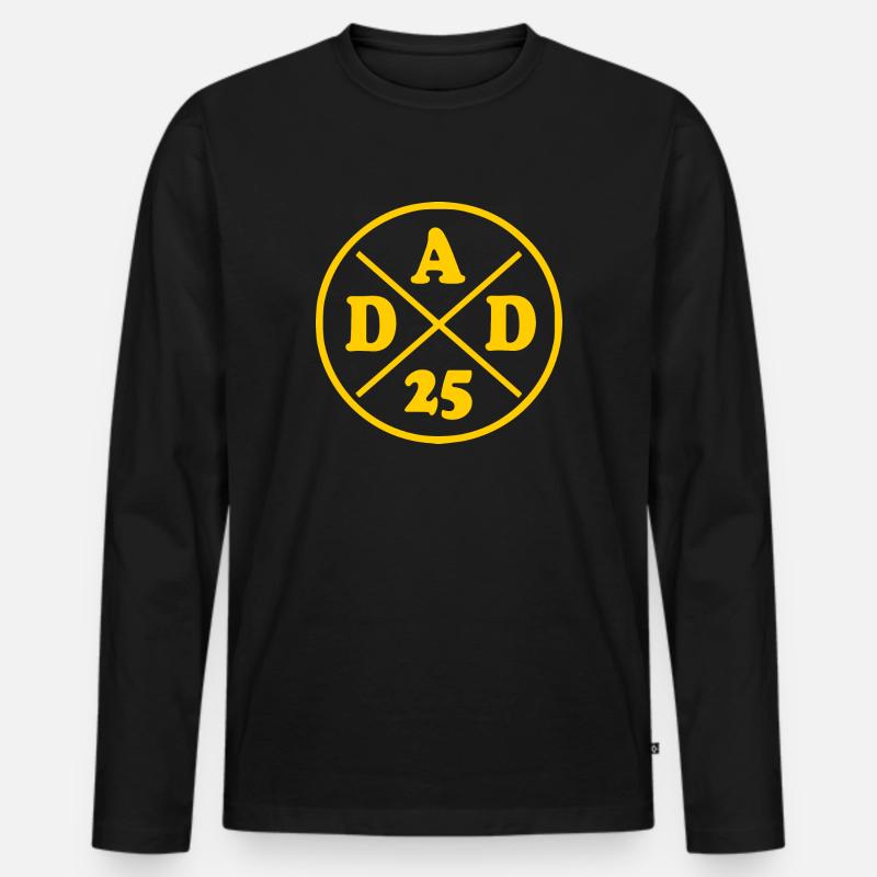 Dad 2025 - dad 25 - Männer Premium Bio Langarmshirt - Schwarz