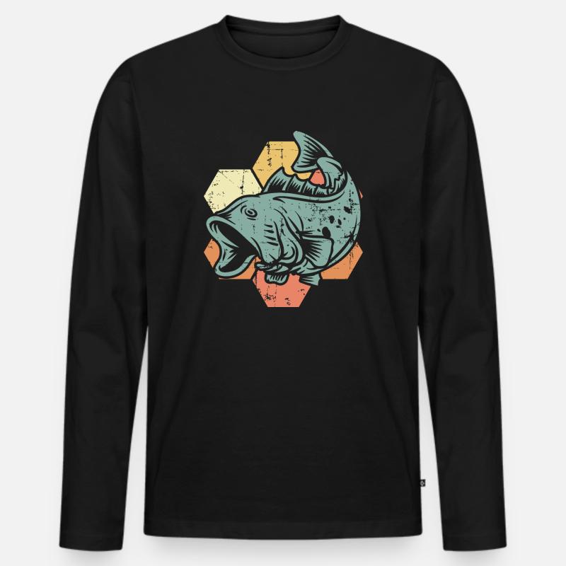 Fische - Männer Premium Bio Langarmshirt - Schwarz