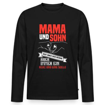 Mama und Sohn - Männer Premium Bio Langarmshirt - Schwarz - Vorne - Nico (187cm)