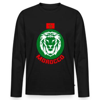 Marokko - Männer Premium Bio Langarmshirt - Schwarz - Vorne - Nico (187cm)
