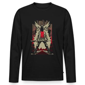 Straßenwächter - Männer Premium Bio Langarmshirt - Schwarz - Vorne - Nico (187cm)