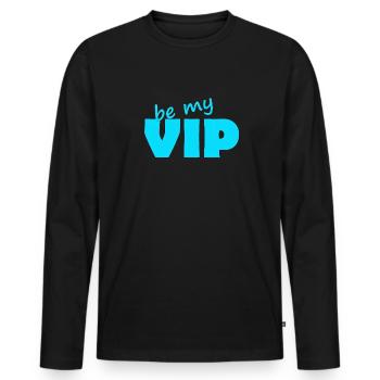 BE MY VIP - Männer Premium Bio Langarmshirt - Schwarz - Vorne - Nico (187cm)
