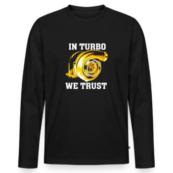 Auto Mechanic Turbo Tuner Engine Tuning Gift - Men's Premium Organic Long Sleeve Shirt - black - Front - Nico (187cm)