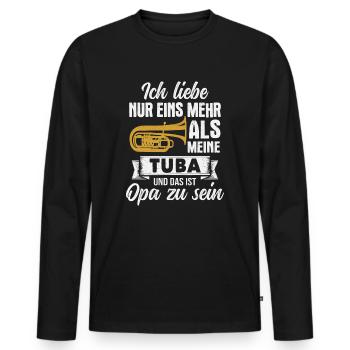 Tuba Opa Tubist Blasmusik Musiker - Männer Premium Bio Langarmshirt - Schwarz - Vorne - Nico (187cm)