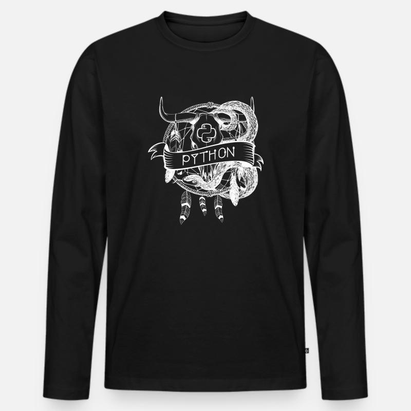 python Programmiersprache technologie - Männer Premium Bio Langarmshirt - Schwarz