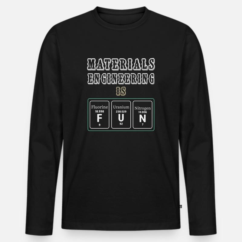 Materialtechnik macht Spaß - Männer Premium Bio Langarmshirt - Schwarz