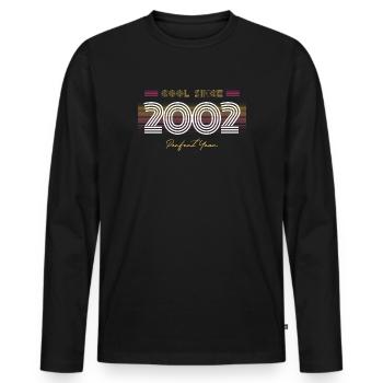 Birthday Cool since 2002 - Men's Premium Organic Long Sleeve Shirt - black - Front - Nico (187cm)