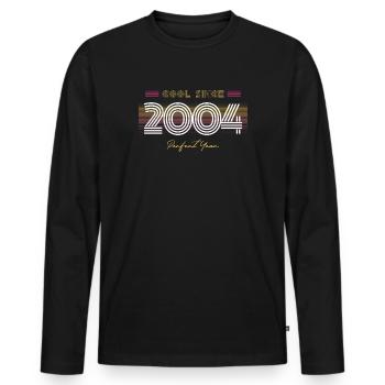 Birthday Cool since 2004 - Men's Premium Organic Long Sleeve Shirt - black - Front - Nico (187cm)