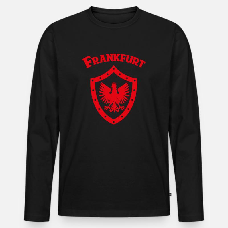 Frankfurt - Männer Premium Bio Langarmshirt - Schwarz