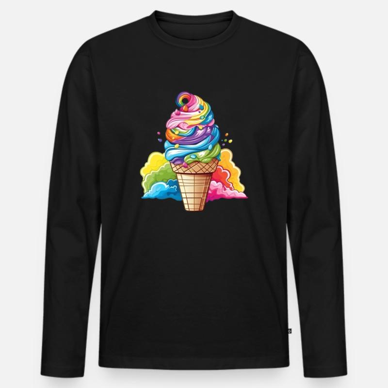 Regbue-Eis - Männer Premium Bio Langarmshirt - Schwarz