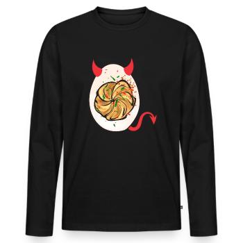 Stuffed Eggs Deviled Eggs - Men's Premium Organic Long Sleeve Shirt - black - Front - Nico (187cm)