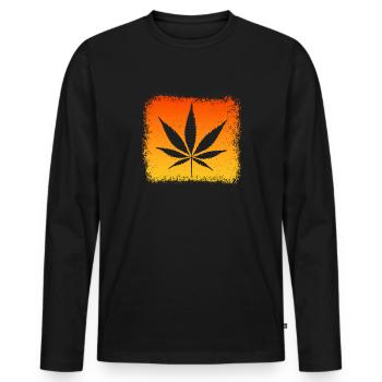 kiffen weed ganja legalize it - Männer Premium Bio Langarmshirt - Schwarz - Vorne - Nico (187cm)
