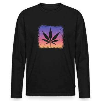 Weed, Kiffen, Kiffer, Stoner - Männer Premium Bio Langarmshirt - Schwarz - Vorne - Nico (187cm)