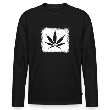 Kiffen Weed Ganja - Männer Premium Bio Langarmshirt - Schwarz - Vorne - Nico (187cm)