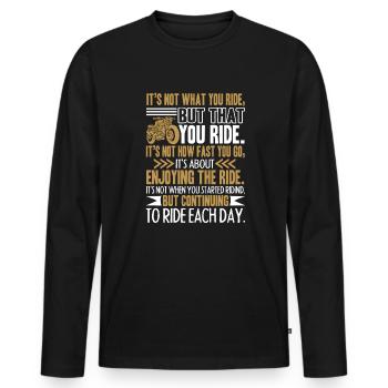 Motorcycle Funny Motorcycle - Men's Premium Organic Long Sleeve Shirt - black - Front - Nico (187cm)
