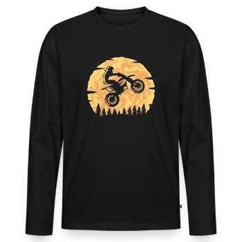 Motocross Motorrad Design Dirt Bike Moto-Cross - Männer Premium Bio Langarmshirt - Schwarz - Vorne - Nico (187cm)