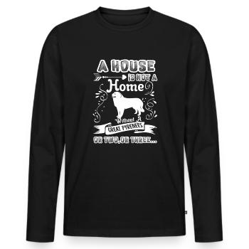 Great Pyrenees Home Without Great Pyrenees - Men's Premium Organic Long Sleeve Shirt - black - Front - Nico (187cm)