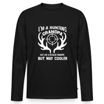 Hunting Hunting Grandpa Cooler - Men's Premium Organic Long Sleeve Shirt - black - Front - Nico (187cm)