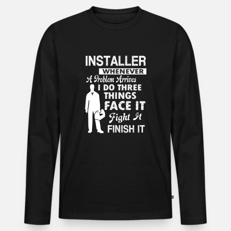 Installer Installer Solves Problem - Men's Premium Organic Long Sleeve Shirt - black