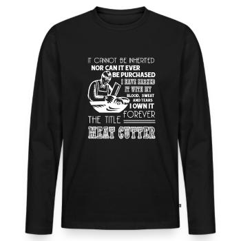 Meat Cutter Forever Title Meat Cutter - Men's Premium Organic Long Sleeve Shirt - black - Front - Nico (187cm)