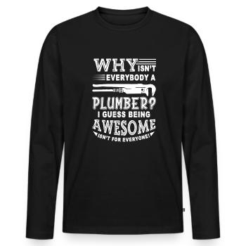 Plumber Awesome Plumber - Men's Premium Organic Long Sleeve Shirt - black - Front - Nico (187cm)
