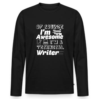 Technical Writer Awesome Technical Writer - Men's Premium Organic Long Sleeve Shirt - black - Front - Nico (187cm)