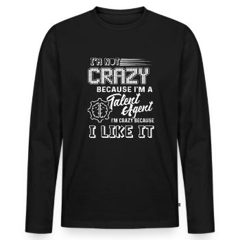 Talent Agent Crazy Talent Agent - Men's Premium Organic Long Sleeve Shirt - black - Front - Nico (187cm)