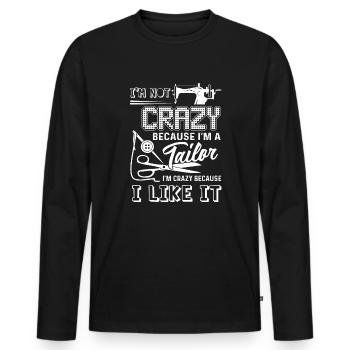 Tailor Love Being A Tailor - Men's Premium Organic Long Sleeve Shirt - black - Front - Nico (187cm)