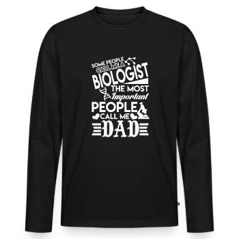 Biologist Biologist Dad - Men's Premium Organic Long Sleeve Shirt - black - Front - Nico (187cm)
