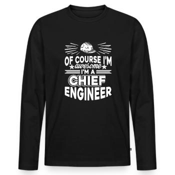 Chief Engineer Awesome Chief Engineer - Men's Premium Organic Long Sleeve Shirt - black - Front - Nico (187cm)